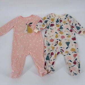 Kids Headquarters Baby Girl Footed Sleeper Pajamas Pink & Multicolor Footies Set